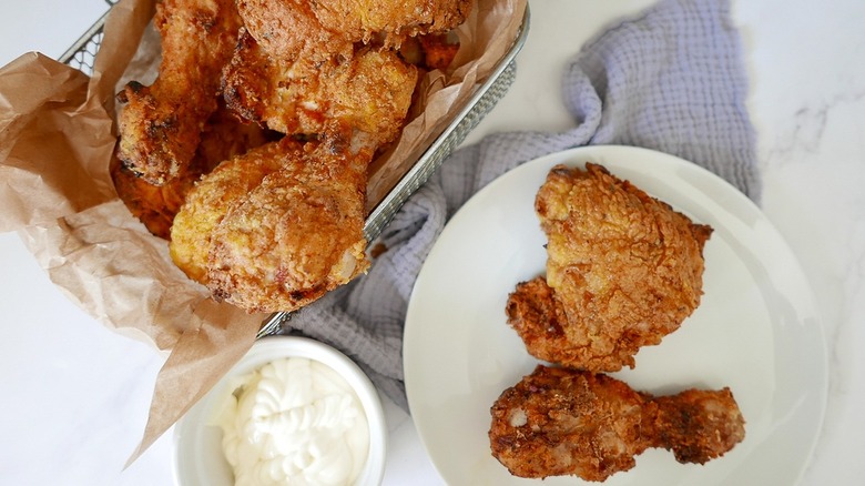 fried chicken served on plate