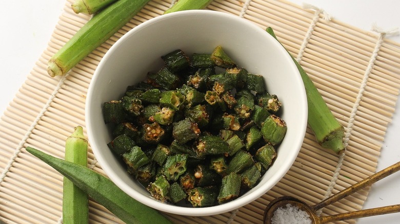 crispy okra in bowl