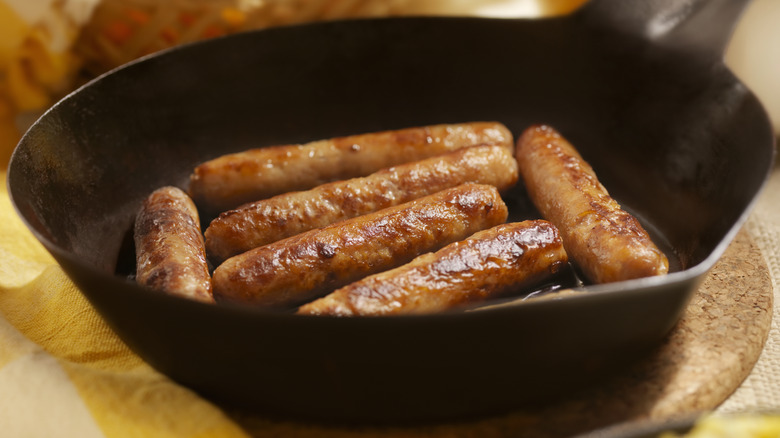 Breakfast sausage in pan