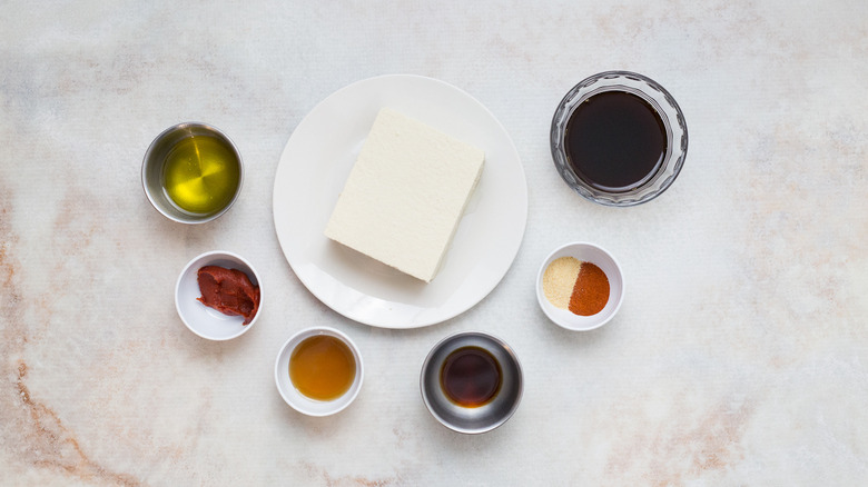 vegan bacon ingredients on table