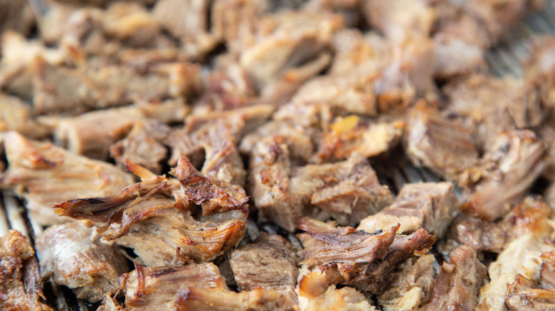 carnitas on baking tray 