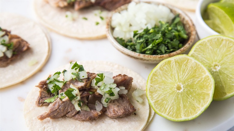 crock-pot carnitas in tortilla 