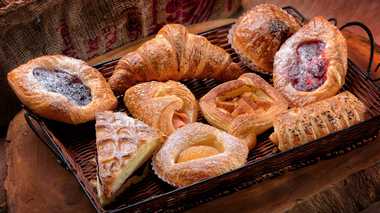Basket of danishes and croissants