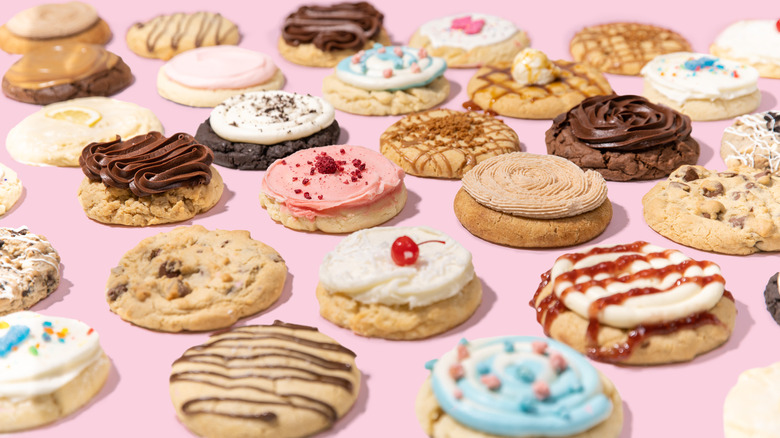 assortment of Crumbl Cookies