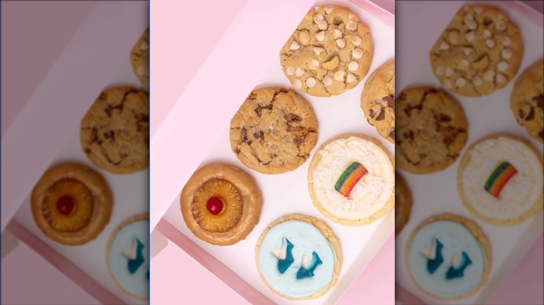 open box of crumbl cookies
