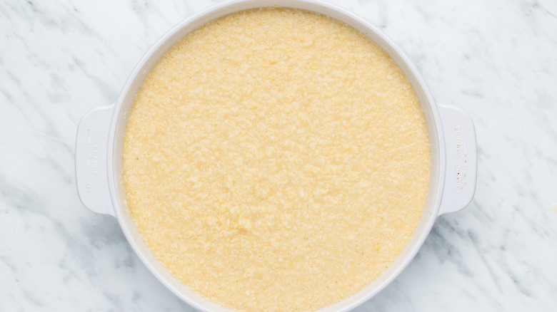 coconut pie in dish 