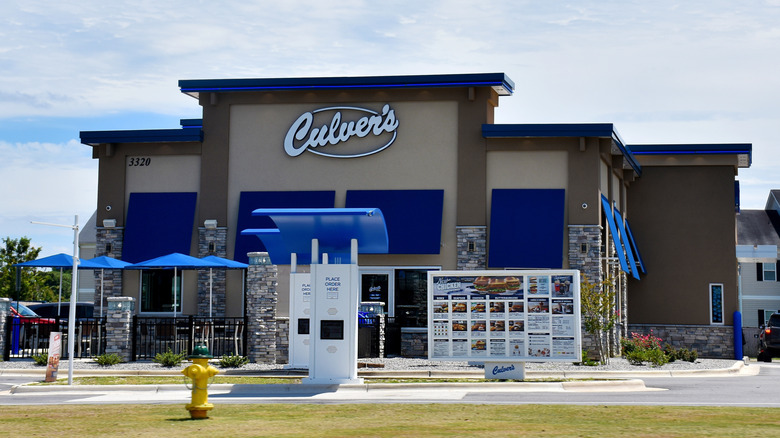 Culver's restaurant building with drive-thru and menu sign