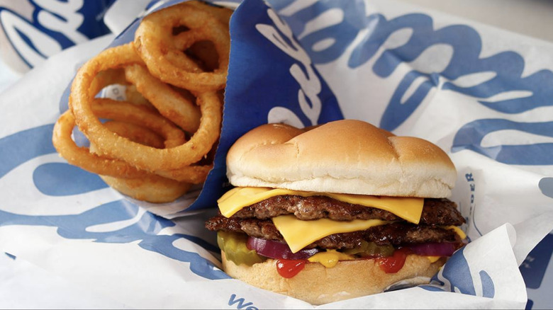 Culver's ButterBurger with cheese and onion rings