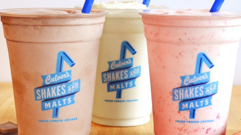 An assortment of Culver's shakes