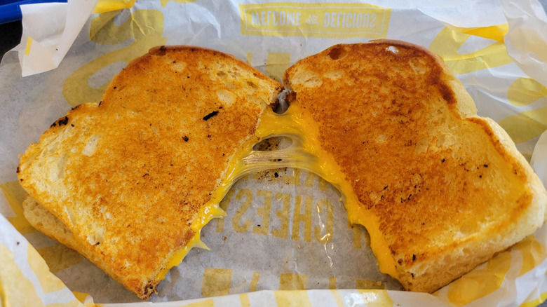 Grilled cheese with cheese pull from Culver's