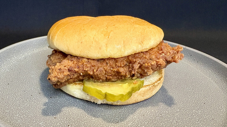 Chick-fil-A Spicy Chicken sandwich on plate