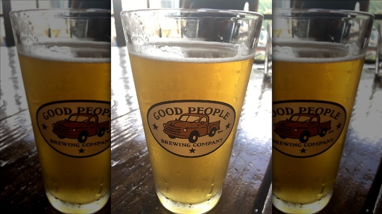 Pint glass of beer from Good People Brewing Company