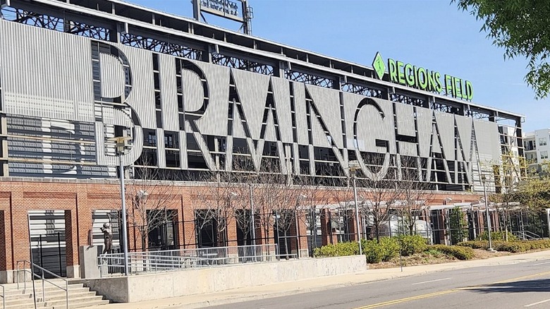Birmingham sign on side of Regions Field ballpark