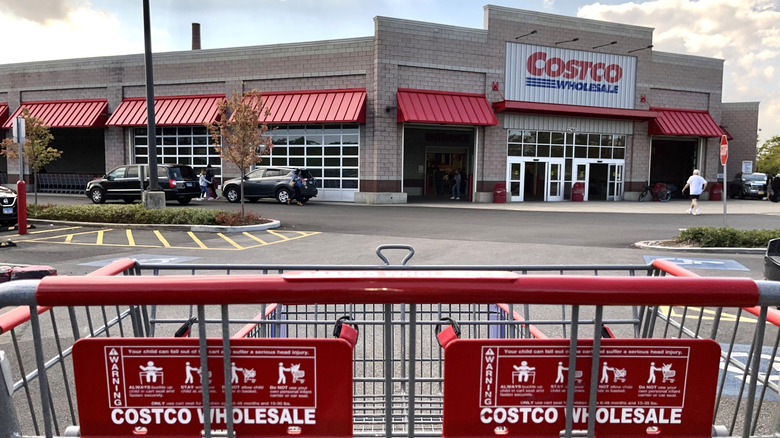 Grocery cart outside of a Costco warehouse