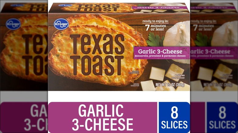 Box of three-cheese garlic-flavored Texas toast.