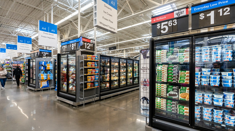 Frozen section inside Walmart store