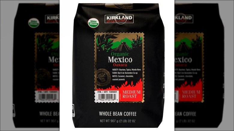 Bag of whole bean Mexican coffee.