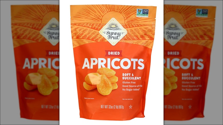 Bag of dried apricots.