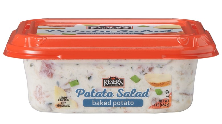 Container of baked potato-flavored potato salad.