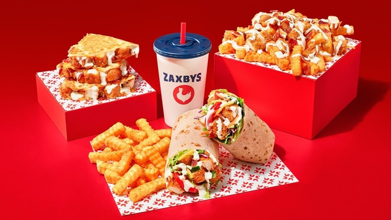 New chicken bacon ranch items from Zaxbys, with wraps, quesadillas, and loaded french fries.