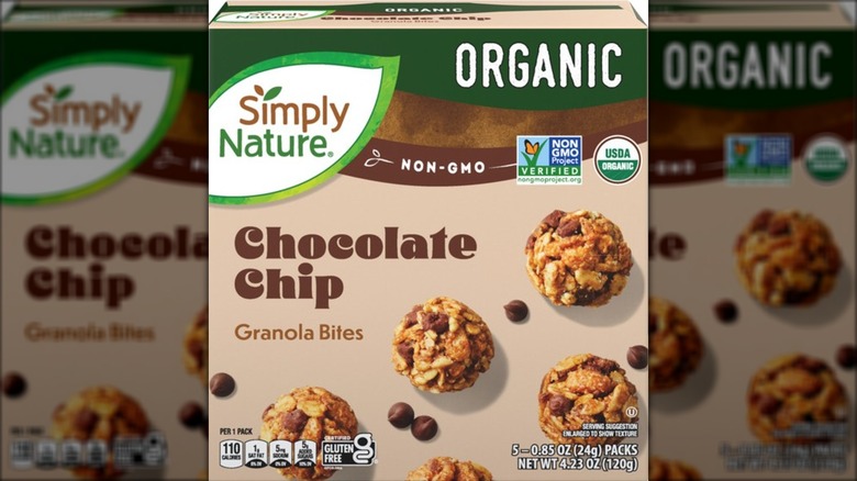 Box of organic chocolate chip granola bites.