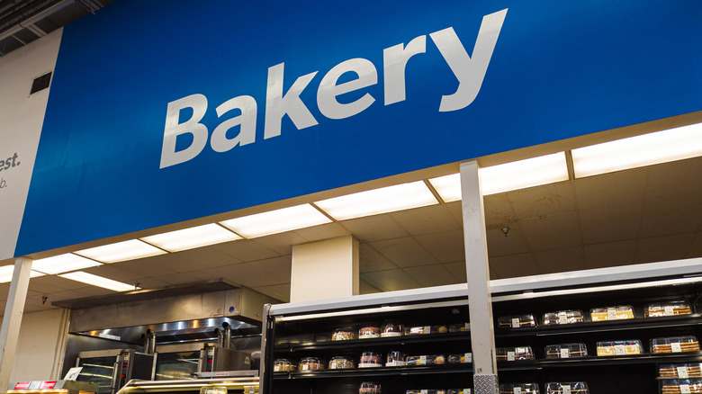 Sam's Club bakery section sign and display case
