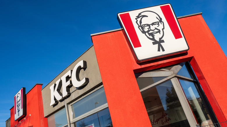 Exterior of KFC featuring an image of the Colonel logo.