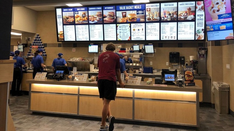 Menu board above counter at Culver's restaurant