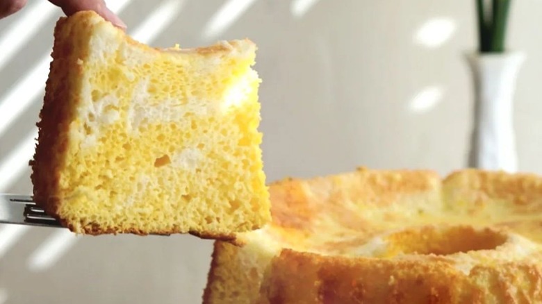 slice of daffodil cake