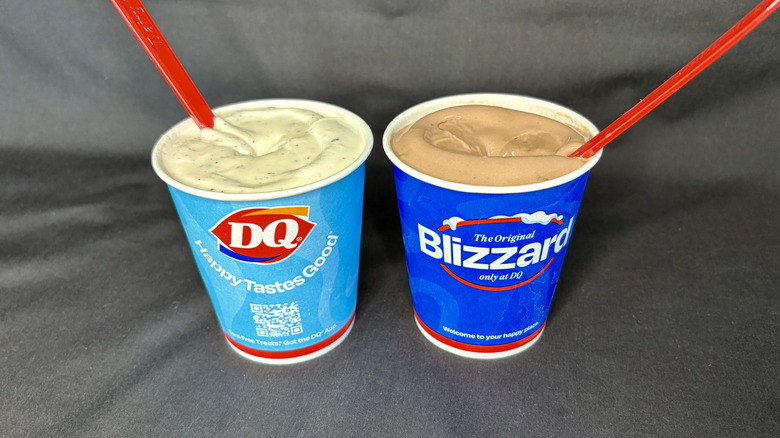 two Dairy Queen Blizzards with spoons