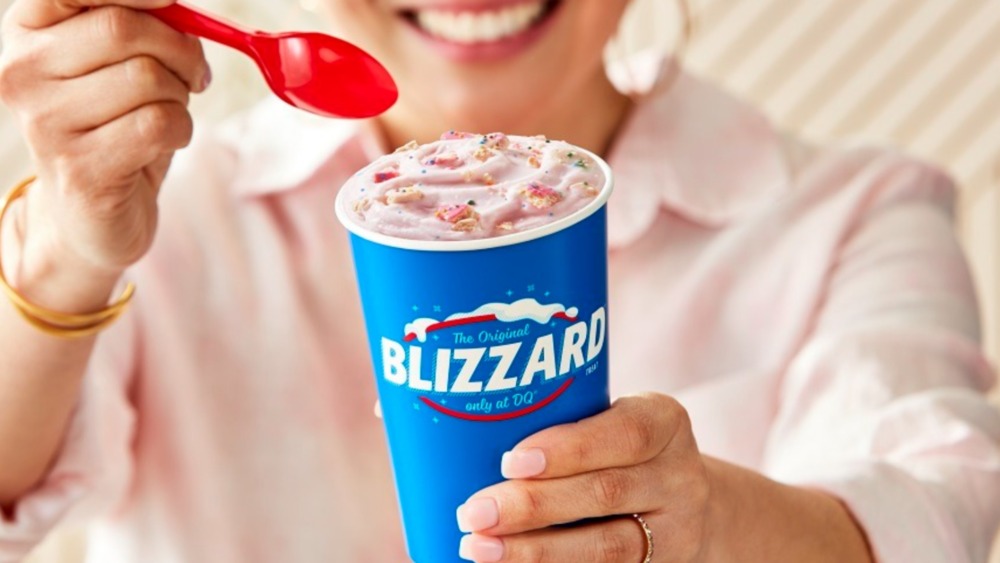 Person eating animal cookie Blizzard