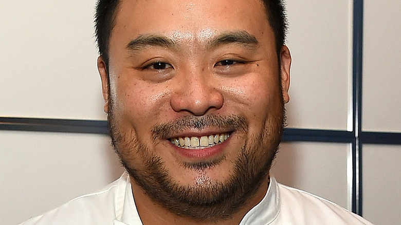 David chang wearing chef coat