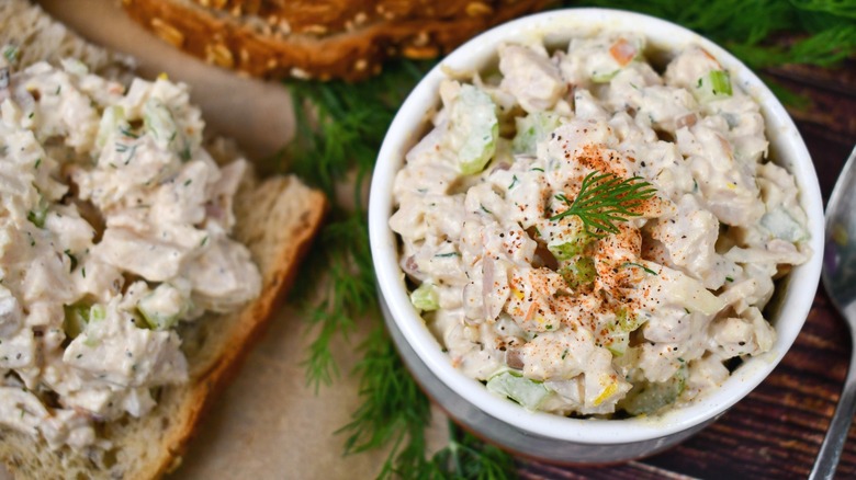 turkey salad in bowl