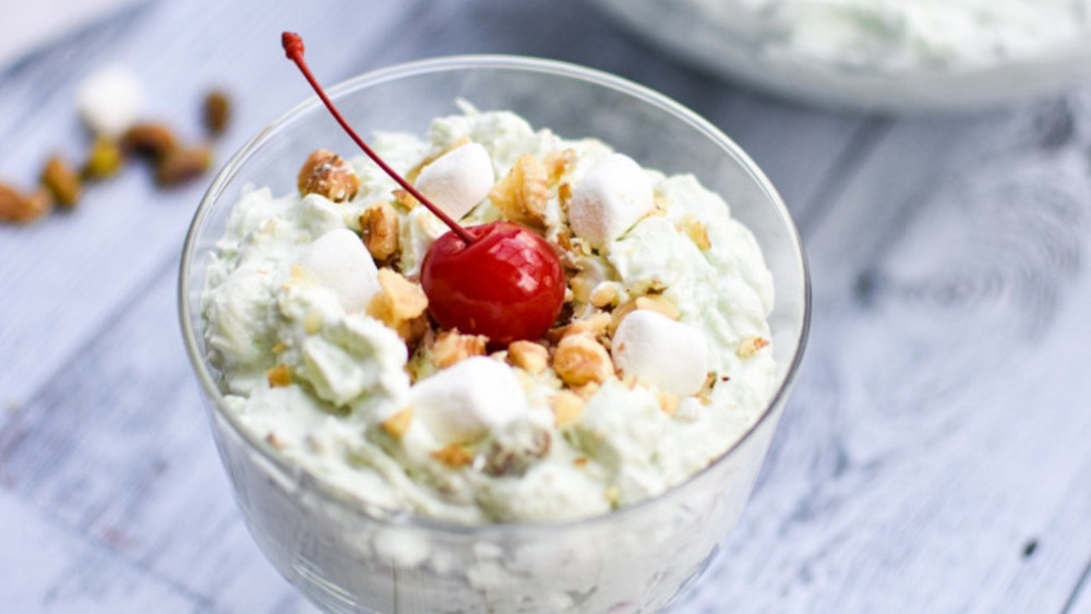 Individual serving of Watergate salad