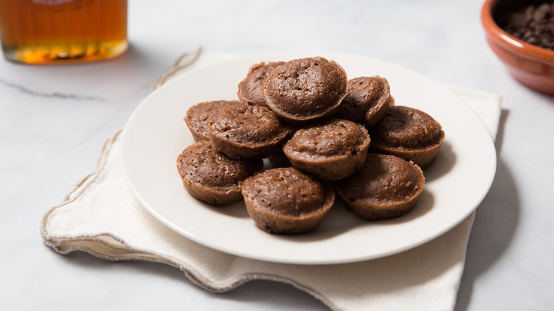 chocolate pancake bites on table
