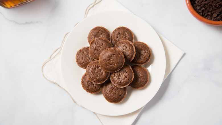 chocolate pancake bites on table