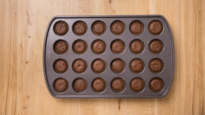 baked muffins in mini tin