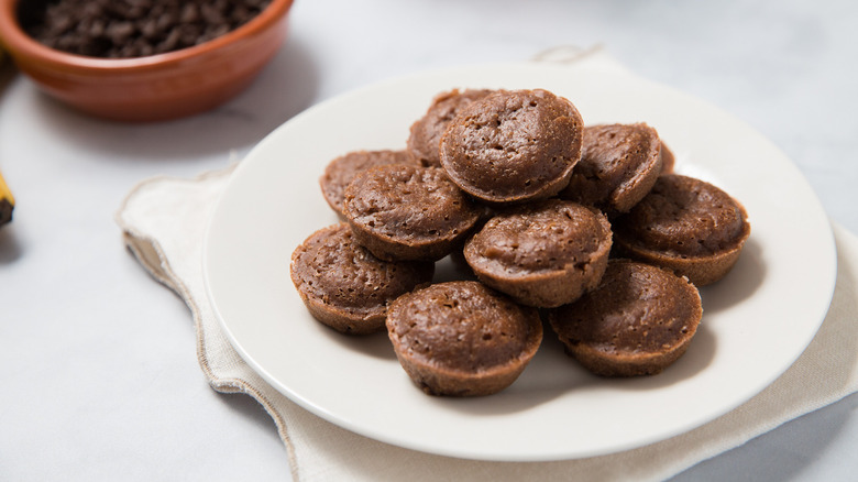 chocolate pancake bites on table