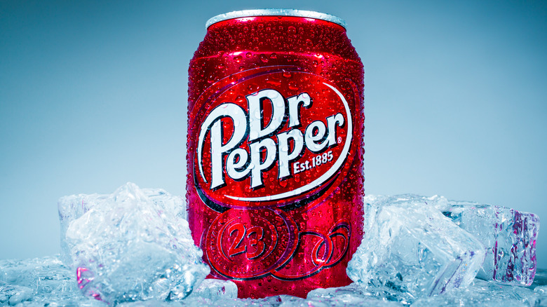 Bedewed can of Dr Pepper