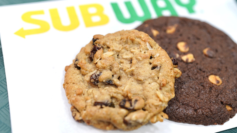 A pair of Subway cookies 