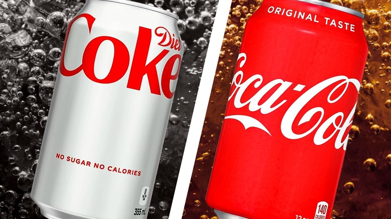 Diet and Regular Coke Cans