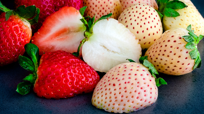 Red and white strawberries