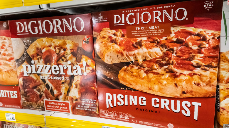 DiGiorno frozen pizza on shelves