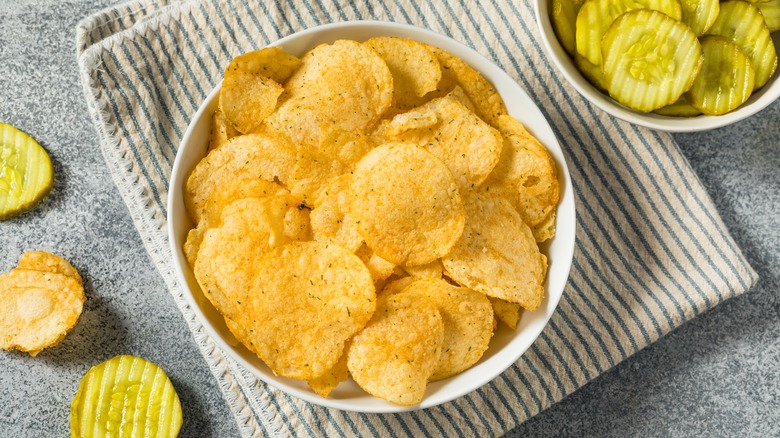 homemade dill pickle potato chips