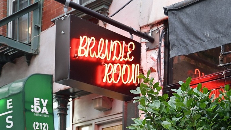 Brindle Room sign outside store