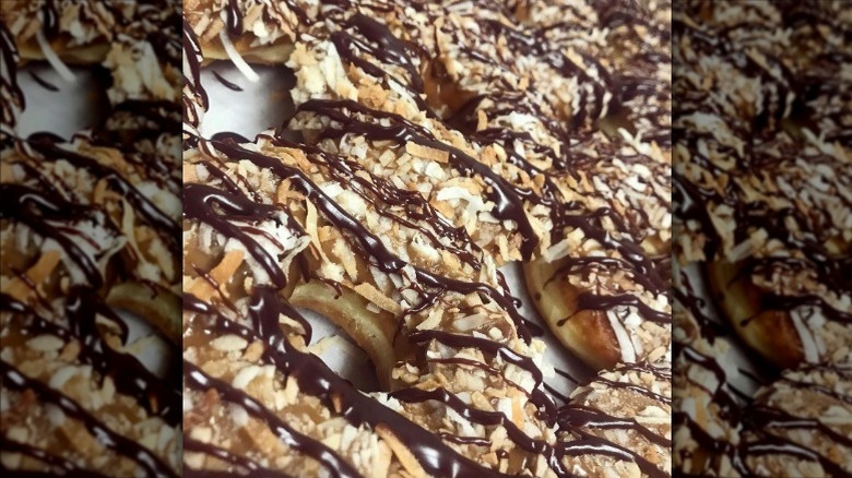 Several samoa donuts at Neil's Donuts