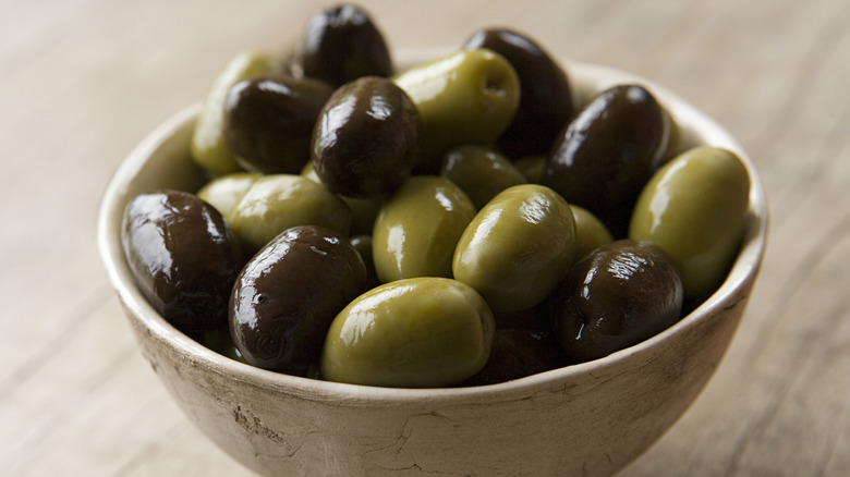 Bowl of assorted olives