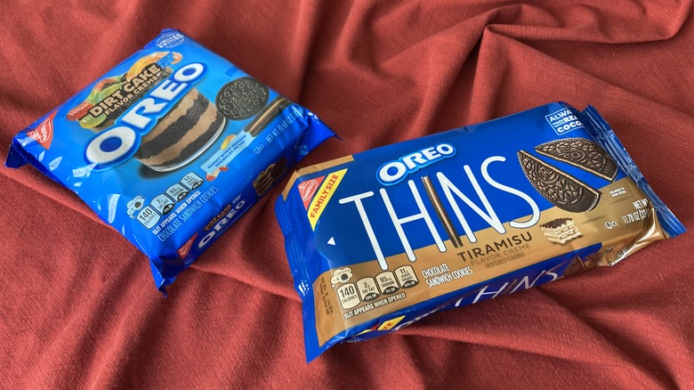 Dirt Cake and Tiramisu Thins Oreos