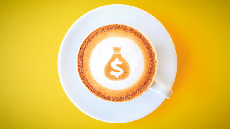 Coffee with money symbol