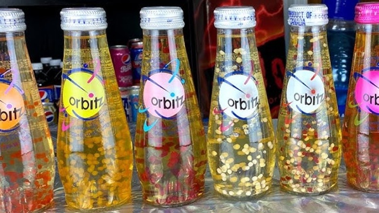 Bottles of Orbitz drinks